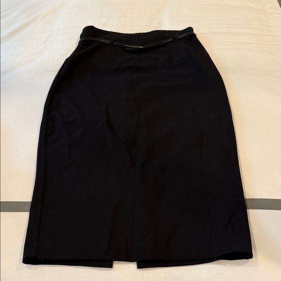 Black Halo Classic Black Pencil Skirt with Belt - Picture 1 of 2